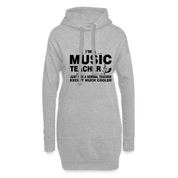 I'm a music teacher so cooler than usual party - Hoodie Dress - heather grey - Front