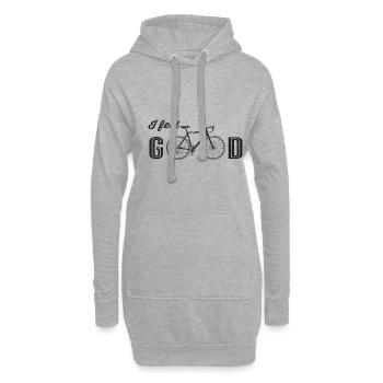 I feel Good Fahrrad Design Kreativ Positiv Retro - Hoodie-Kleid - Grau meliert - Vorne