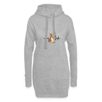 Welsh Corgi Heartbeat - Sweat-shirt à capuche long Femme - gris chiné - Devant