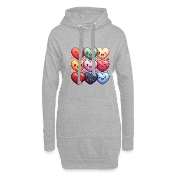 Les cœurs sont également bons pour les enfants et les anniversaires - Sweat-shirt à capuche long Femme - gris chiné - Devant