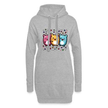 Fasnachtsfreude mit Konfetti - Hoodie-Kleid - Grau meliert - Vorne