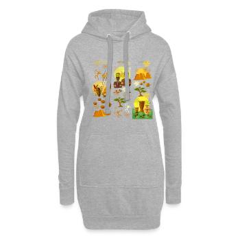 Afrika - Hoodie-Kleid - Grau meliert - Vorne