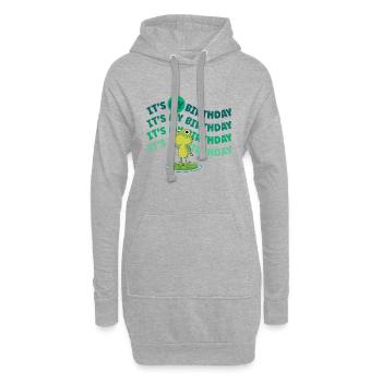 C’est mon anniversaire! Drôle de grenouille - Sweat-shirt à capuche long Femme - gris chiné - Devant
