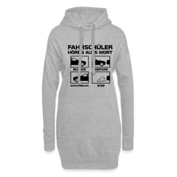 Fahrschüler Führerschein Beruf Spruch Geschenk - Hoodie-Kleid - Grau meliert - Vorne