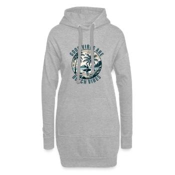 Surfen Surfer Sommer Palmen Strand Sonne Urlaub - Hoodie-Kleid - Grau meliert - Vorne