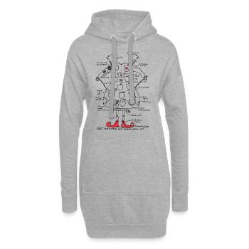 Combinaison anti-dysrégulation - Sweat-shirt à capuche long Femme - gris chiné - Devant