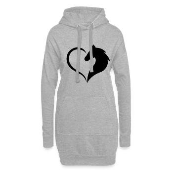 coeur hobby cheval Sport selle cadeau dressage - Sweat-shirt à capuche long Femme - gris chiné - Devant