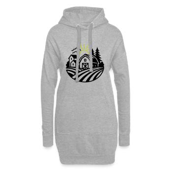 Ferme Bauernhof - Sweat-shirt à capuche long Femme - gris chiné - Devant