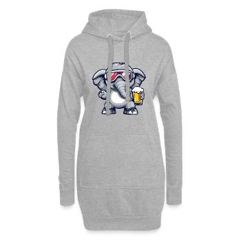 Elefant Apres Ski Bier - Hoodie-Kleid - Grau meliert - Vorne
