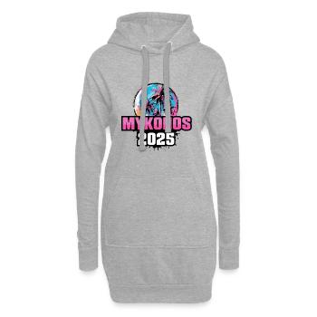 Mykonos 2025 Palmen - Hoodie-Kleid - Grau meliert - Vorne