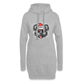 Koala Weihnachten Lustig - Hoodie-Kleid - Grau meliert - Vorne