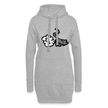 Chat chiot / chat pet / idée cadeau drôle - Sweat-shirt à capuche long Femme - gris chiné - Devant