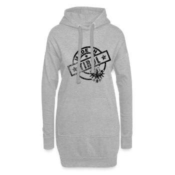Fabriqué en dialecte tyrol Armoiries Eagle Gift - Sweat-shirt à capuche long Femme - gris chiné - Devant
