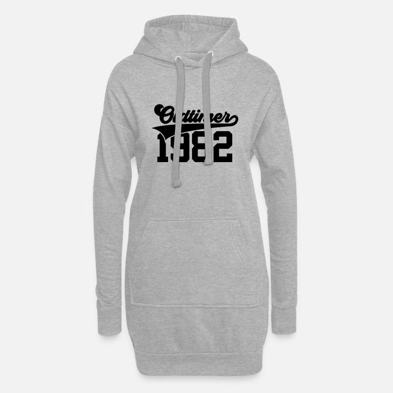 44. GEBURTSTAG OLDTIMER 1982 - Hoodie-Kleid - Grau meliert