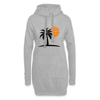 Palm Tree Sun Island - Sweat-shirt à capuche long Femme - gris chiné - Devant