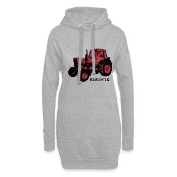Belarus mts Traktor Landwirt Geschenk - Hoodie-Kleid - Grau meliert - Vorne