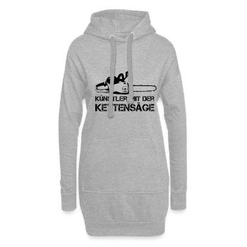 Künstler mit der Kettensäge Holz schnitzen - Hoodie-Kleid - Grau meliert - Vorne
