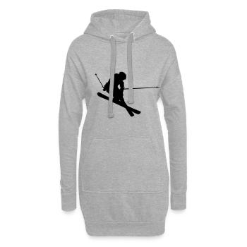 Ski -Jump - Hoodie-Kleid - Grau meliert - Vorne