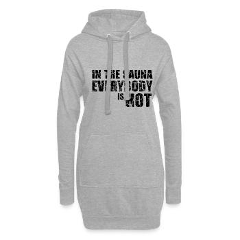 Hot Sauna Geschenk Saunahaus Banja Spa Hamam - Hoodie-Kleid - Grau meliert - Vorne