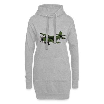 Antonov An-2 Flugzeug Doppeldecker UdSSR Geschenk - Hoodie-Kleid - Grau meliert - Vorne