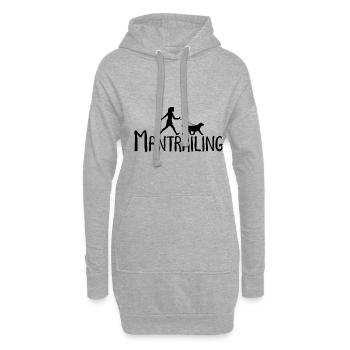 Mantrailing Suchhund Geschenk Hundeliebhaber - Hoodie-Kleid - Grau meliert - Vorne