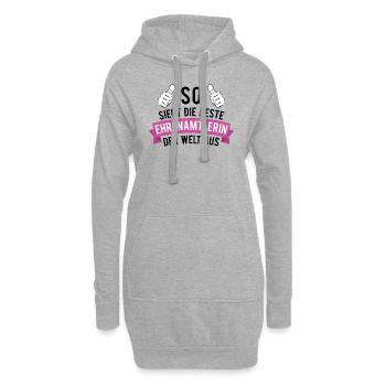 Ehrenamt Beste Ehrenamtlerin Spruch Geschenk - Hoodie-Kleid - Grau meliert - Vorne