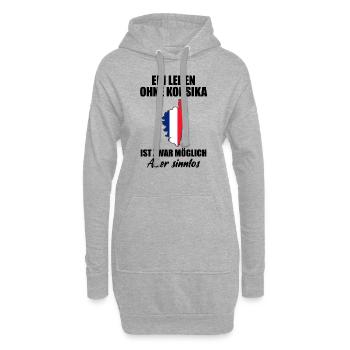 Korsika Lustiger Spruch Frankreich Insel Geschenk - Hoodie-Kleid - Grau meliert - Vorne