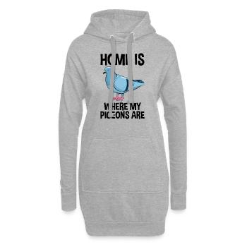 Taube Taubenliebhaber Spruch Geschenk - Hoodie-Kleid - Grau meliert - Vorne