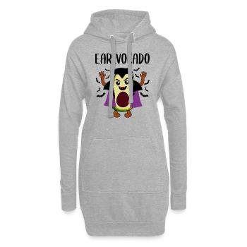 Avocat Vampire Drôle de Légume Fruit Cadeau - Sweat-shirt à capuche long Femme - gris chiné - Devant