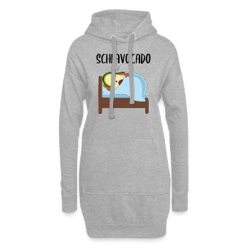 Lustige Avocado Schlafende Frucht Beere Geschenk - Hoodie-Kleid - Grau meliert - Vorne
