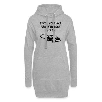 Rennwagen Fahrer Spruch Rallye Motorsport Geschenk - Hoodie-Kleid - Grau meliert - Vorne