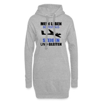 Segelfliegen Lustiger Spruch Segelflieger Geschenk - Hoodie-Kleid - Grau meliert - Vorne