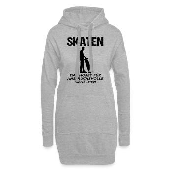 Skater Skateboard Fahrer Skaten Spruch Geschenk - Hoodie-Kleid - Grau meliert - Vorne