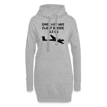 Segelfliegen Lustiger Spruch Segelflieger Geschenk - Hoodie-Kleid - Grau meliert - Vorne