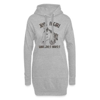 Juste une fille qui aime les chevaux - Pure Animal Love - Sweat-shirt à capuche long Femme - gris chiné - Devant