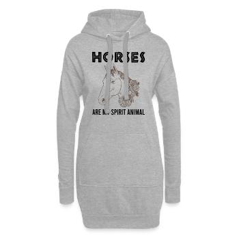 Chevaux - âmes sœurs sur quatre sabots - Sweat-shirt à capuche long Femme - gris chiné - Devant