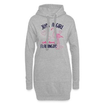 Juste une fille qui aime les flamants roses cadeau - Sweat-shirt à capuche long Femme - gris chiné - Devant