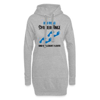 Humorvolle Spaziergang-Liebhaber Einsiedler - Hoodie-Kleid - Grau meliert - Vorne