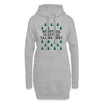 Weihnachtswald Offizielles Schlafanzug-Shirt - Hoodie-Kleid - Grau meliert - Vorne
