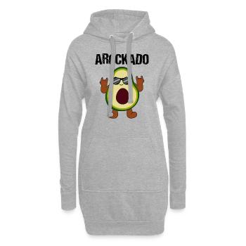 Rockende Avocado Cool Musikliebend - Hoodie-Kleid - Grau meliert - Vorne