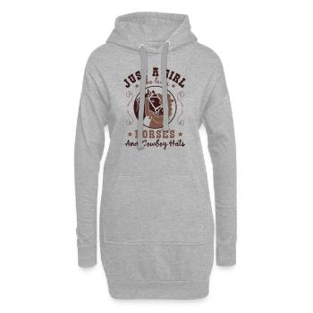 Étreinte aimante - Cheval et homme - Sweat-shirt à capuche long Femme - gris chiné - Devant