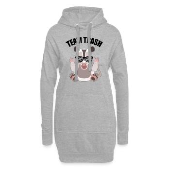 Rockendes Opossum mit Cool-Faktor - Hoodie-Kleid - Grau meliert - Vorne