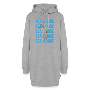 Hippocampe jeu d’écriture océan amour - Sweat-shirt à capuche long Femme - gris chiné - Devant