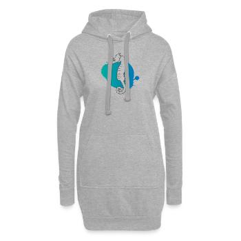 Seepferdchen Flüstern Ozean Geheimnis - Hoodie-Kleid - Grau meliert - Vorne