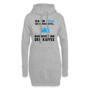 Morgenmuffel Kaffee-König Geschenkidee - Hoodie-Kleid - Grau meliert - Vorne