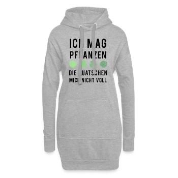 Pflanzenfreund Leises Grün - Hoodie-Kleid - Grau meliert - Vorne