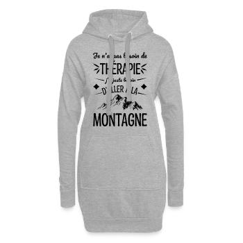 J'ai Juste Besoin D'aller à La Montagne Humour - Sweat-shirt à capuche long Femme - gris chiné - Devant