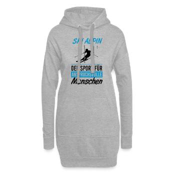 Elite Ski Alpin Style Geschenk - Hoodie-Kleid - Grau meliert - Vorne