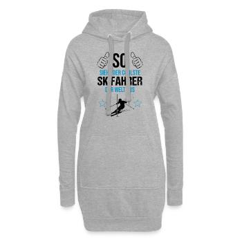 Le meilleur cadeau de look de skieur au monde - Sweat-shirt à capuche long Femme - gris chiné - Devant