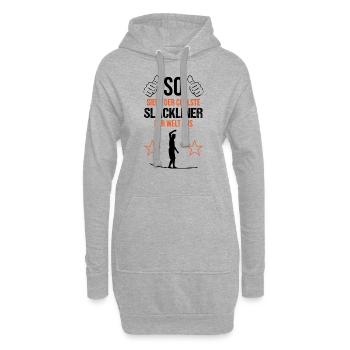Top Slackliner - Weltklasse Balance - Hoodie-Kleid - Grau meliert - Vorne